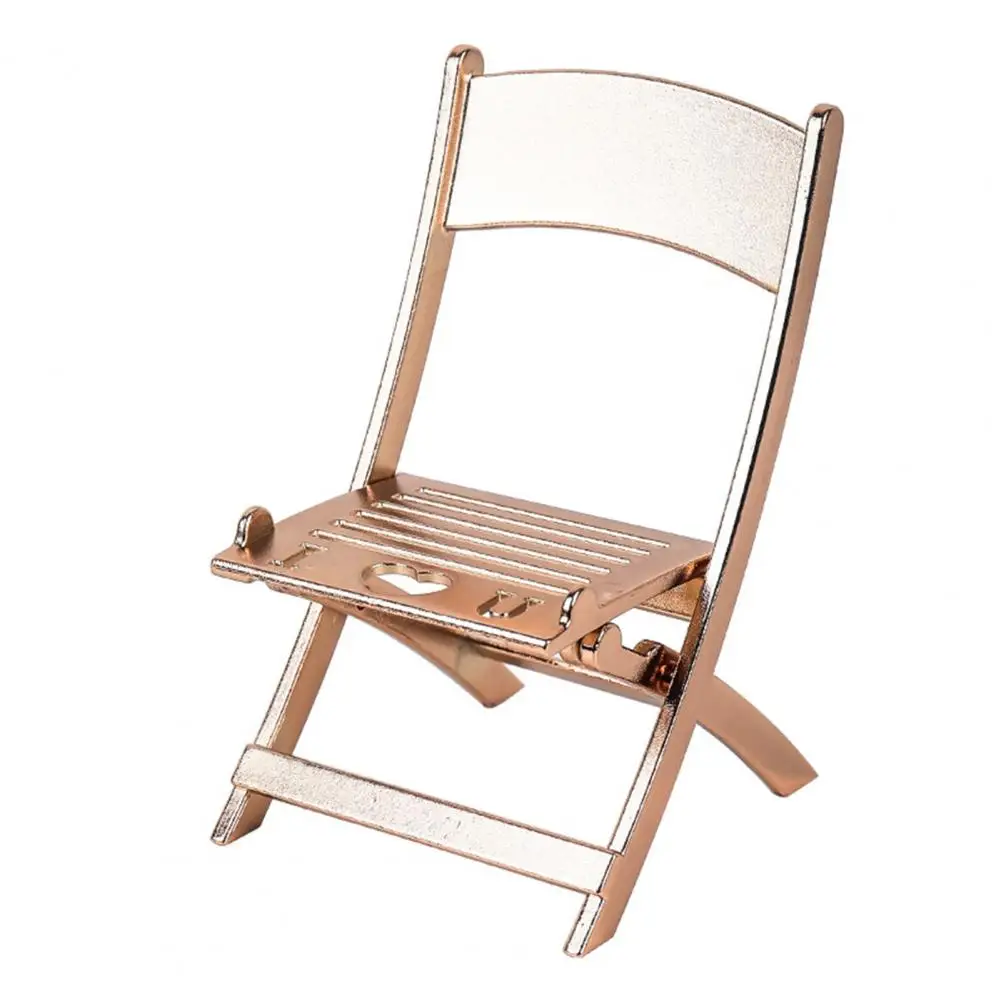 

Aluminum Alloy Metal Mobile Phone Holder Foldable Charging Hole Creative Chair Shape Desktop Tablet Phone Stand Bracket