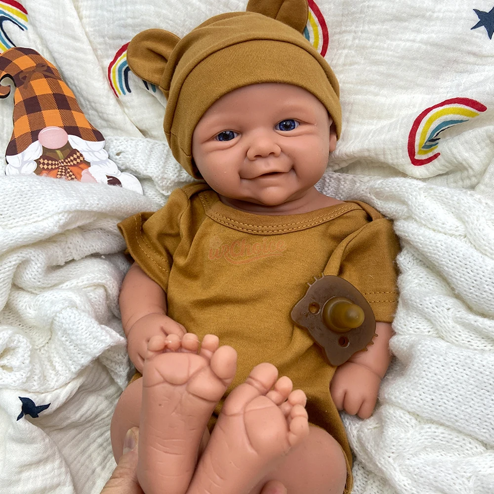 17Inch Hyper-Realistic Full Solid Silicone Reborn Baby Girl/Boy Hand-Finished Details Open Eyes for the Art Doll Collector