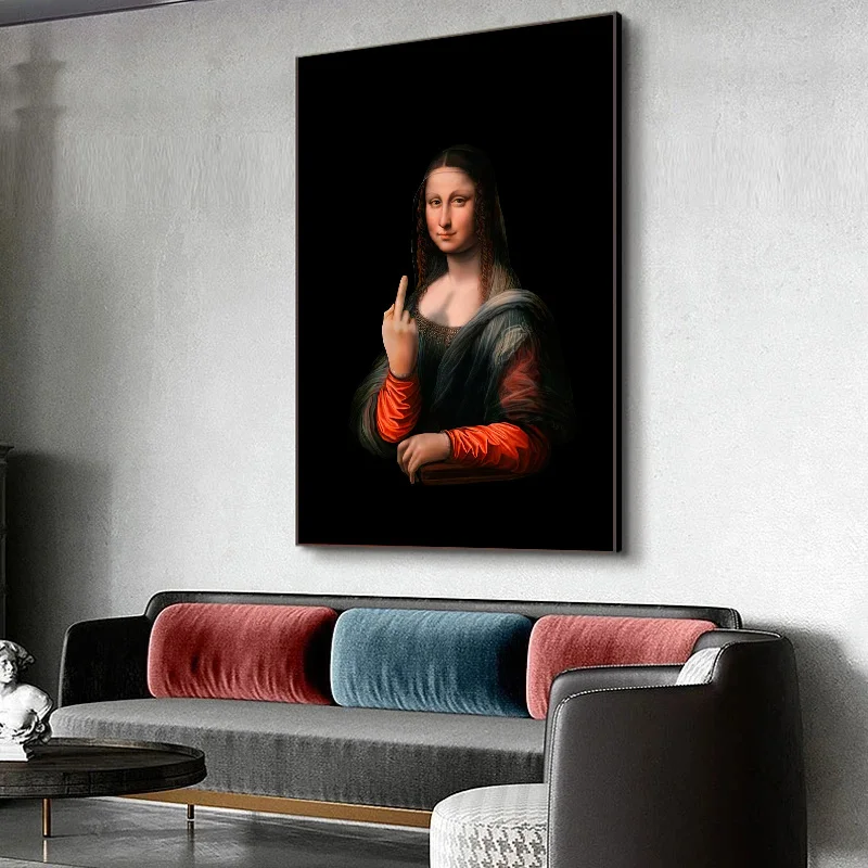 Leonardo Da Vinci Famous Painting Mona Lisa John The Baptist Canvas Painting Funny Portrait Wall Art Poster Prints Home Decor