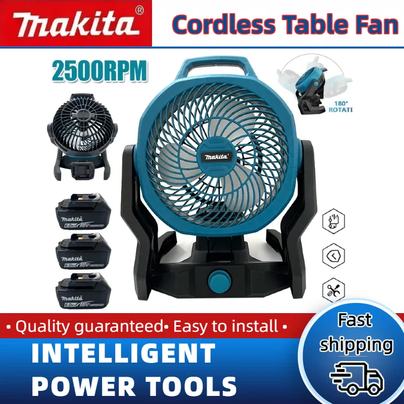 

Makita BL1830 M18 DCB200 Portable Camping Fan Powered Desktop Floor Fan for Makita 18V 20V Lithium Battery