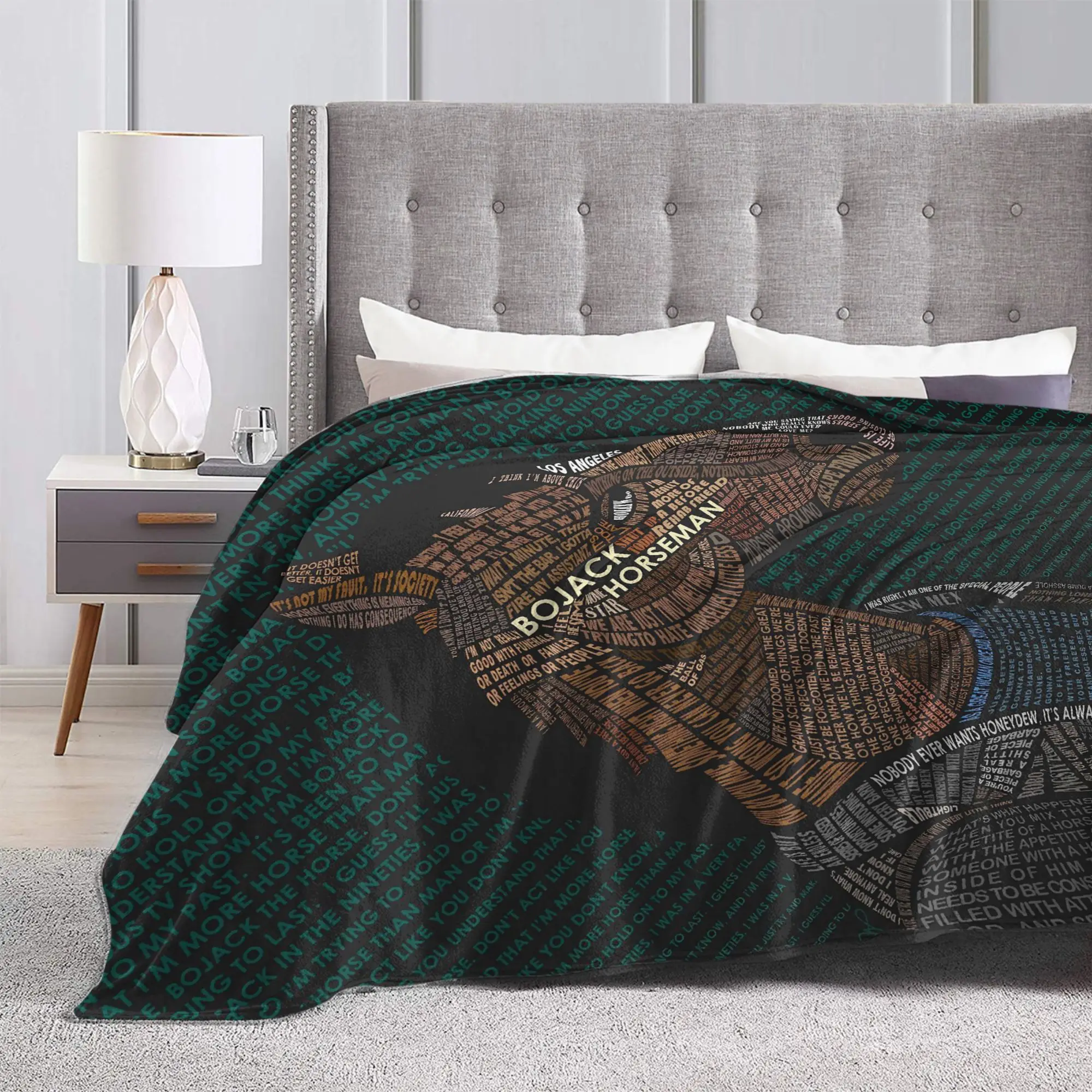 Charming BoJack Horseman Suit Portrait Flannel Blankets  Soft Durable Throw Blanket for Home Decor Travel Bedspread Sofa Bed - view 3