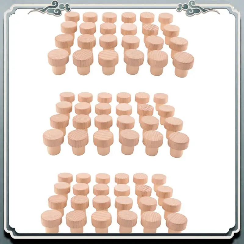 

AC76-72Pc Пробки для бутылок вина Т-образные пробки для винных пробок Пробки для вина Многоразовые винные пробки Деревянная и резиновая пробка для вина