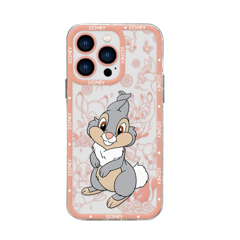 Thumper Cute Bambi Phone Case For iPhone 15 14 13 12 Mini 11 Pro Max XR XS 6 6S 7 8 SE20 Plus Soft Silicone Transparent Cover