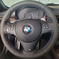 Car Steering Wheel Cover For BMW E81 E90 Pack M Sport M3 E91 E92 E93 E87 E82 E88 X1 E84 Hand-stitched Microfiber Leather