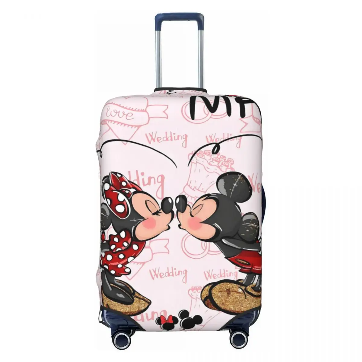 

Custom Cute Minine Mouse Luggage Cover Protector Dust Proof A Scene Filled With Love Travel Suitcase Covers
