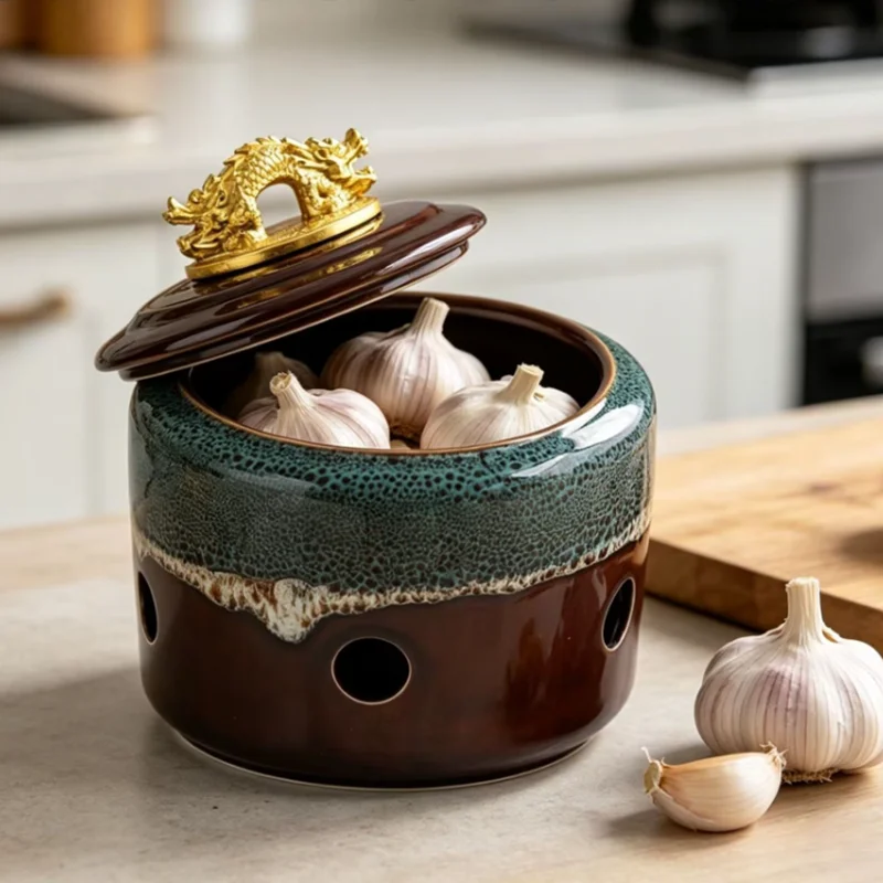 Kiln Glazed Ceramic Storage Jar, Ginger Jar, Living Room Decoration, Universal Jar, Storage Bottle, Kitchen Storage Container