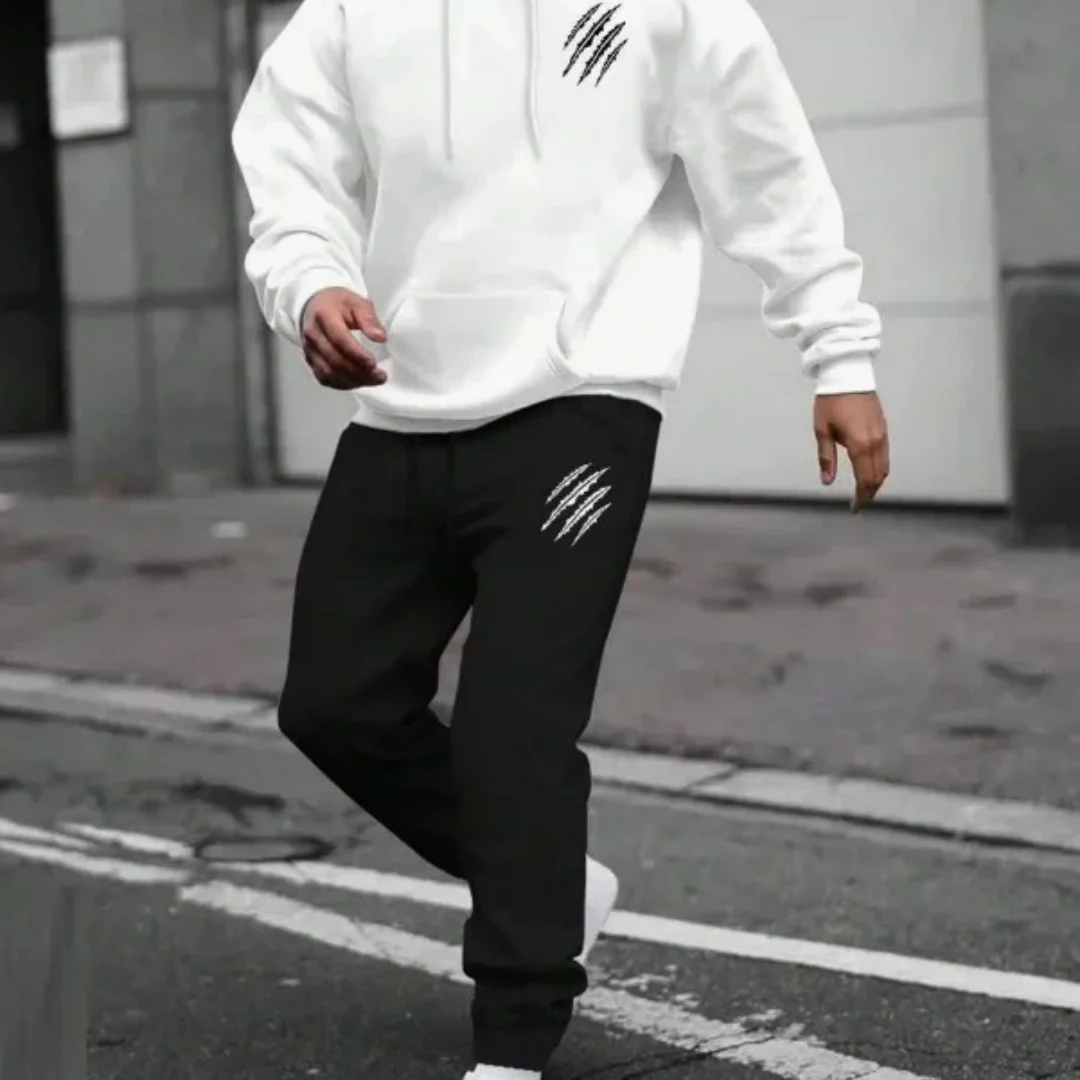 

Sudaderas y pantalones con capucha estampadas para hombre y mujer, ropa deportiva con estampado de pata de animal para correr, m