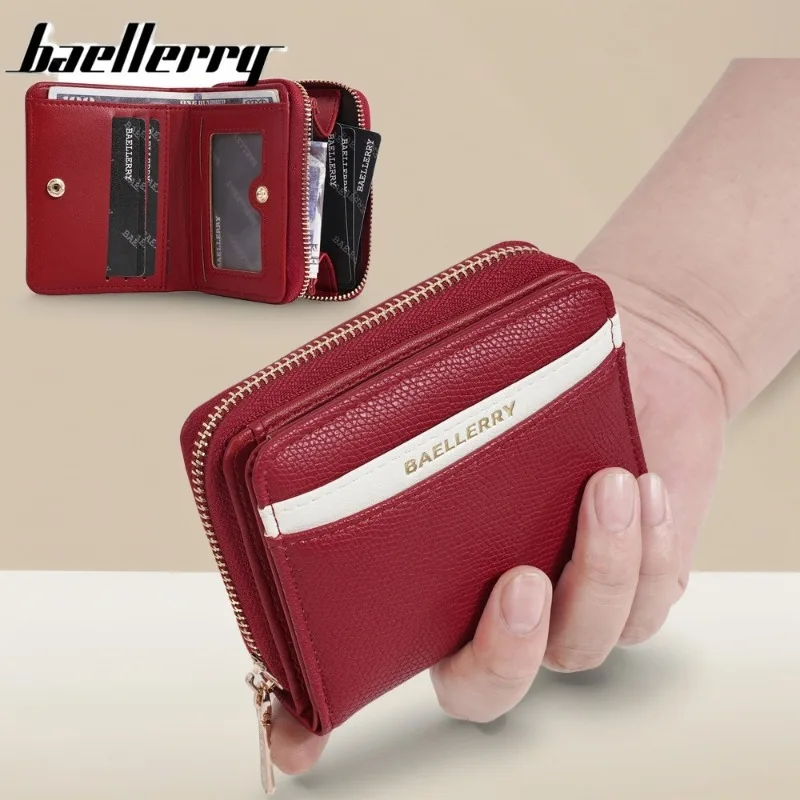 Baellerry Fashion Women's Double Zipper Wallet Short Credit Card Holder Coin Purse Lady Wallets