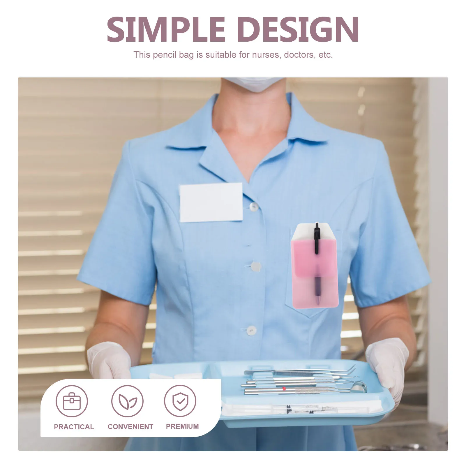 

10pcs Pen Case Nurse Pocket Protector Storage Bags White Doctor Shirts PVC Compact Portable Pen Organizing Student Supplies