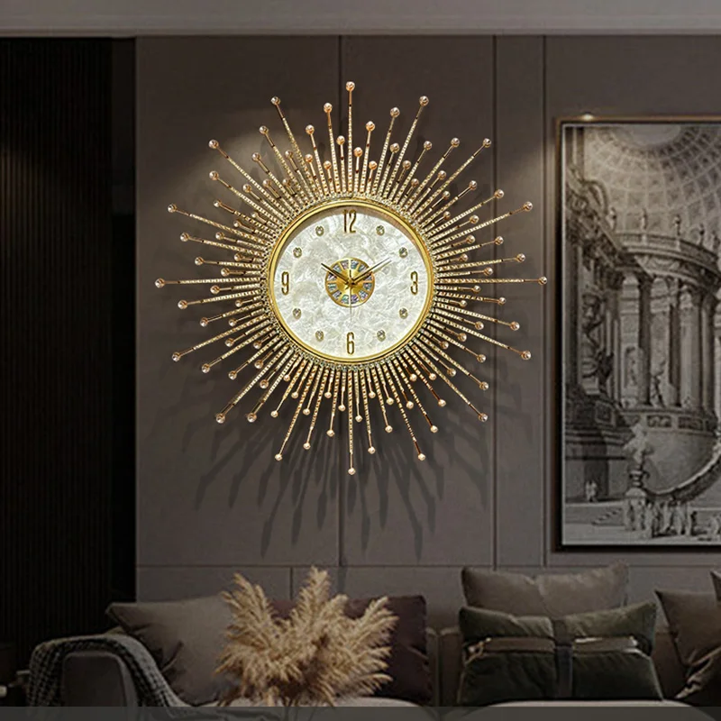 

Light Luxury Sun Wall Clock High Sense 2025 New Living Room Modern Art Creative Quartz Wall Hanging Watch Clock