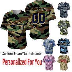 Veterans Day Camo Baseball Jersey Shirts Mens Sublimation Blanks Custom Team/Name T-Shirt Sport Uniform Hombre Sportwear