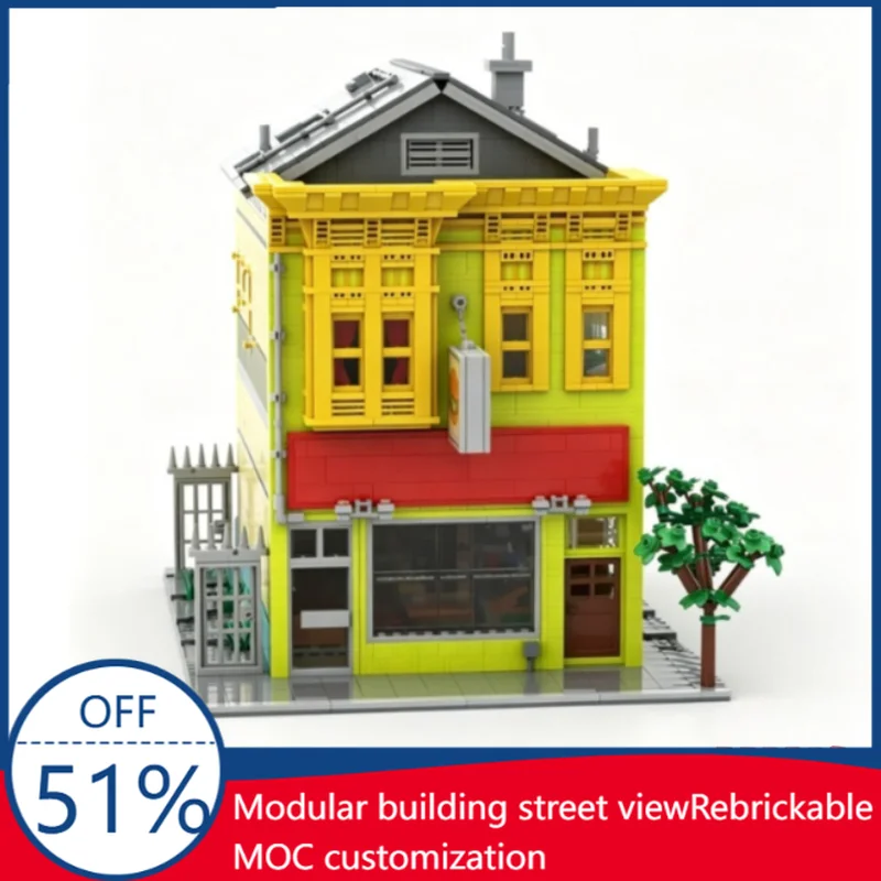 

4704Pcs Bob's Burgers House Custom Building Blocks Cartoon Themed Restaurant Scene Model Educational Assembly Toy For Collectors