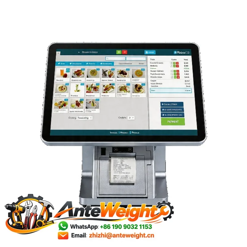 Full Set All-in-one Dual Screen POS System with 80mm Printer Android/Windows OS 10 Point Touch Screen 1 Year Warranty