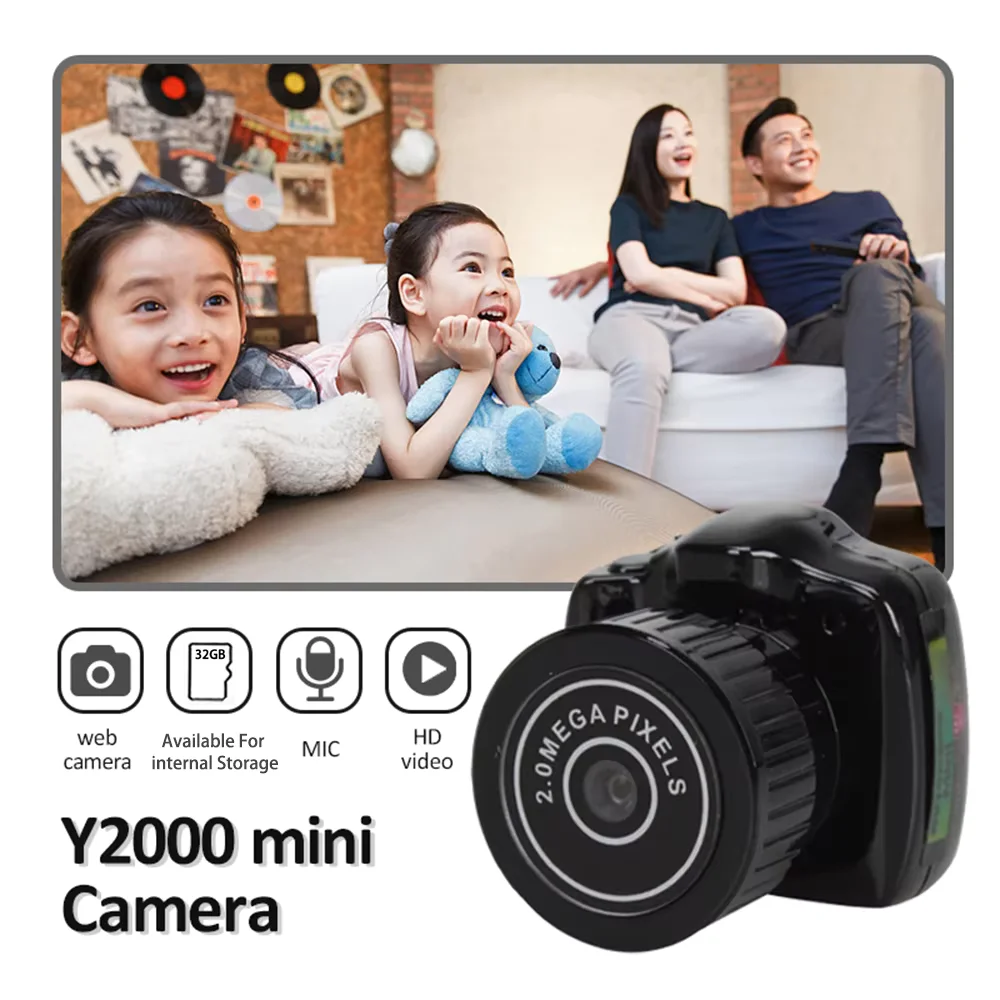 Y2000 mini câmera pequena esporte dv dvr chaveiro micro filmadora de vídeo segurança hd cam gravador de áudio de vídeo suporte até 32gb