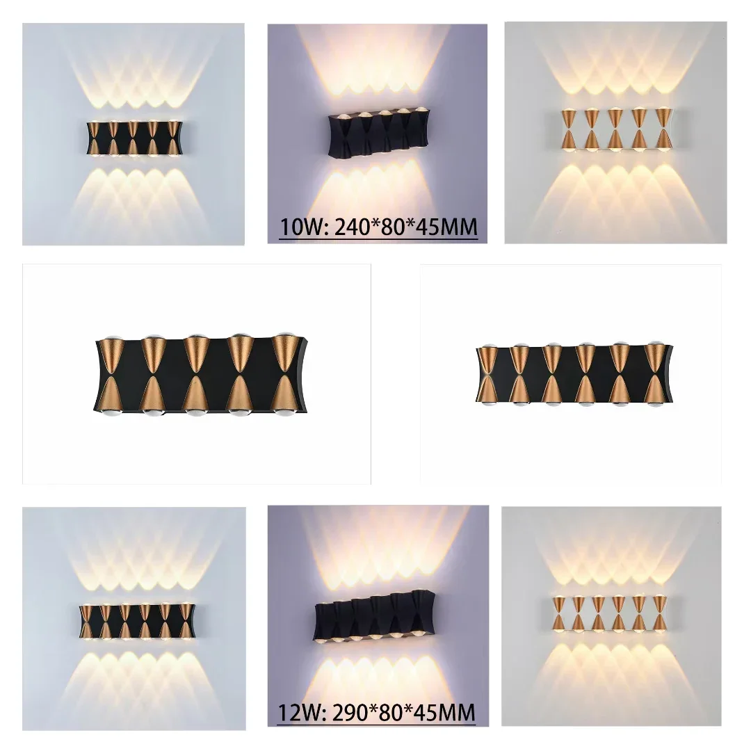 Modern 6W/8W/10W/12W Waterproof LED Wall Lamp with Aluminum Housing for Home Lighting