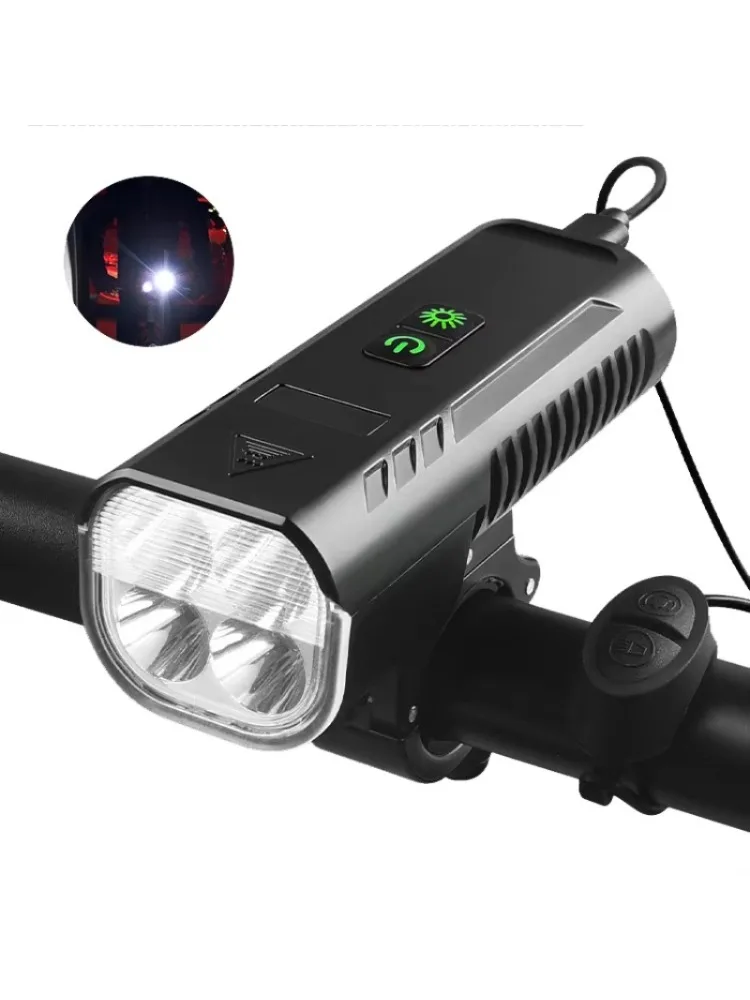 AliExpress NONE 1000 Lumen 4400mAh USB Rechargeable LED Bike Horn Headlight Waterproof 130DB Front Light for Road MTB Night Cycling Accessories