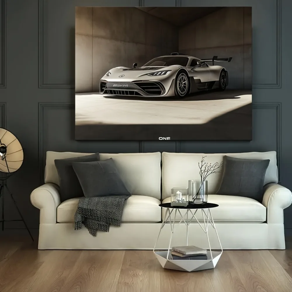 Classic and Modern Supercar canvas art painting - Luxury car wall trim, 1.5 inch thick pine solid wood frame