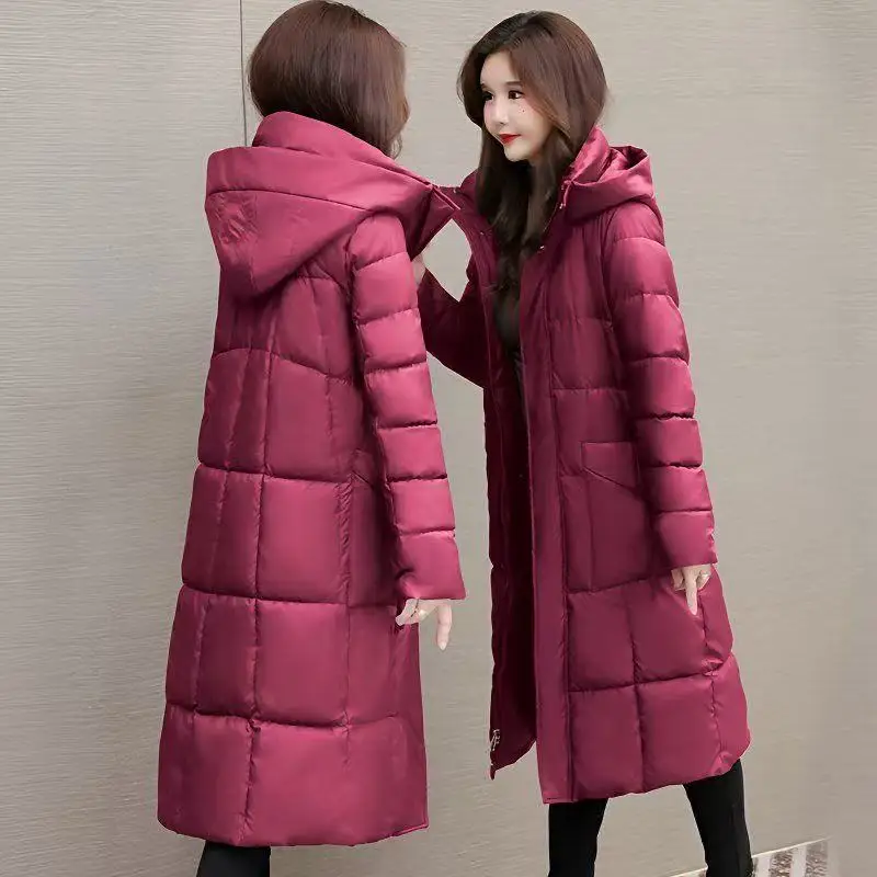 Women Jacket Coats Long Parkas 2025 Winter Female Down Cotton Hooded Overcoat Thick Warm Jackets Windproof Casual Student Coat