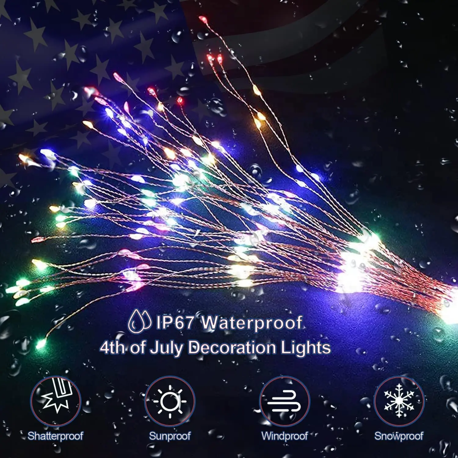 Natal Decorativo Luzes Suspensas Led Fogos de Artifício Luzes Alimentado por Bateria 180 LEDs Ano Novo 2024 Festoon Led Luzes Decorações de Casamento Para Pátio / Gazebo / Tenda / Cortina / Valentim / Decoração do Quar