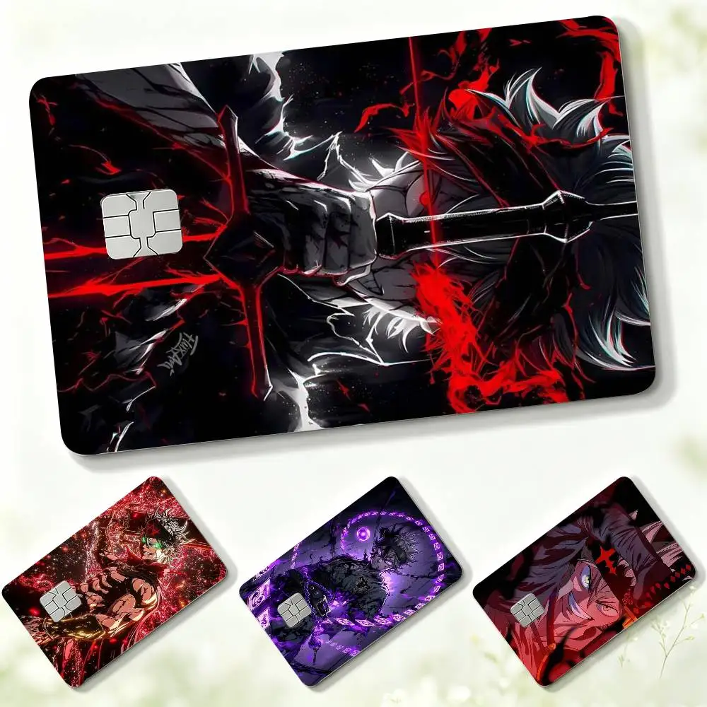 Action-Packed Anime B-Black Clover A-Asta  Credit Card HD Stickers Small Chip Waterproof Sticker Game Card Decal Gift view 2
