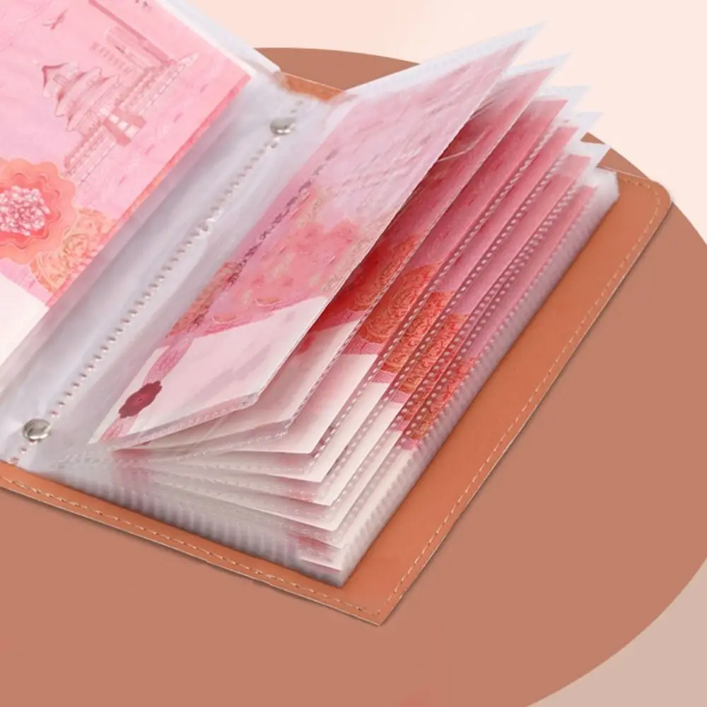 50Sheets Saving Money Binder PU Leather Portable Cash Budget Binder Bling Shiny Refillable Envelopes Saving Challenges