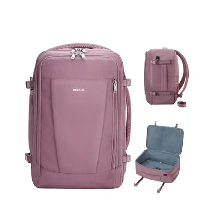 

17'' Travel Backpack, Personal Item Backpack with 13 Pockets, Flight Approved Carry on Backpack with USB Port and Luggage Sleev