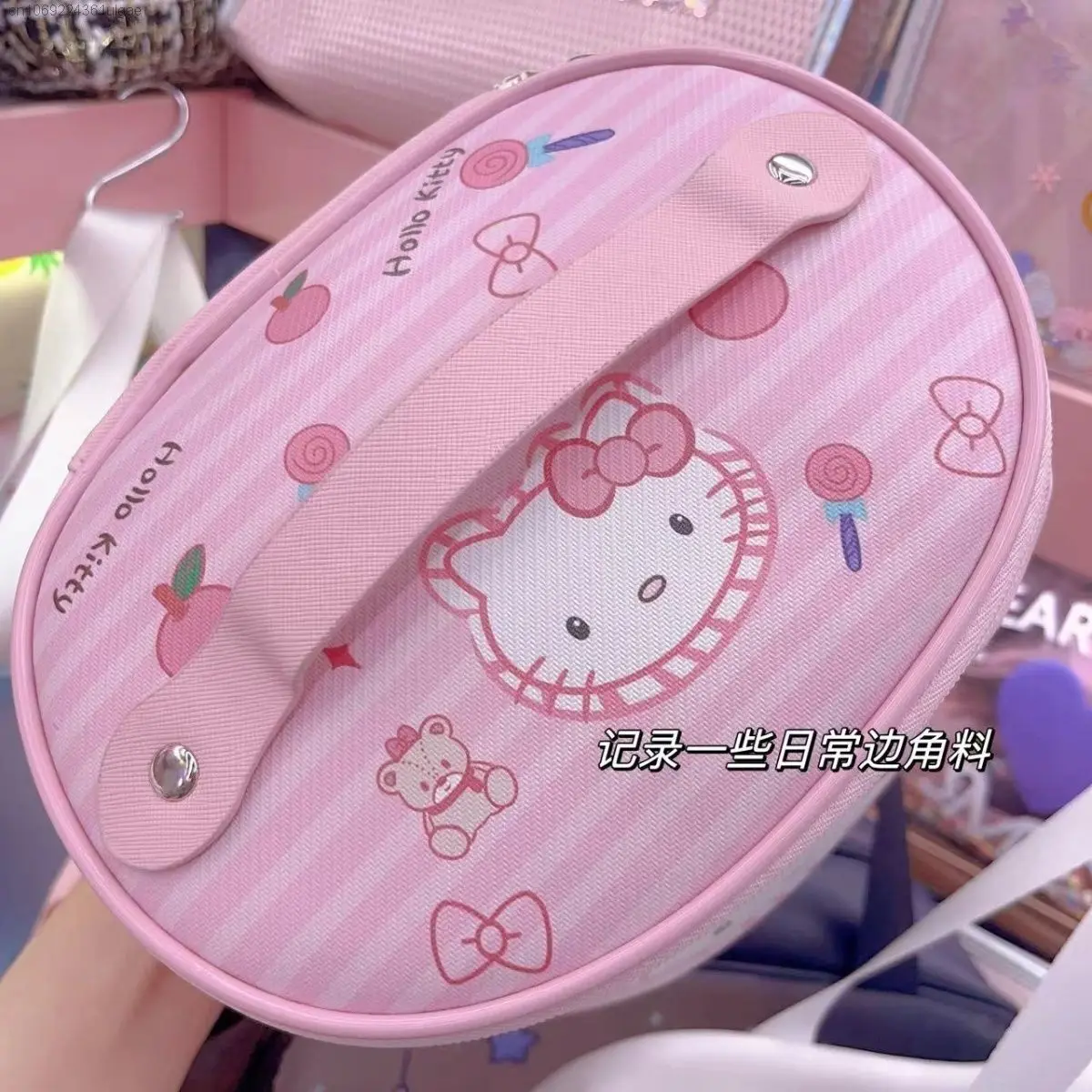 Sanrio Hello Kitty Pink Makeup Bags Y2k Cute Pu Leather Storage Bag Large Capacity Women Japan borse di moda in stile coreano