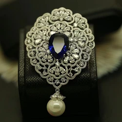 Fashionable and Elegant, Exquisite Violet Flower Inlaid with Shiny Jewelry Brooch, Evening Dress Brooch, Gift for Men and Women