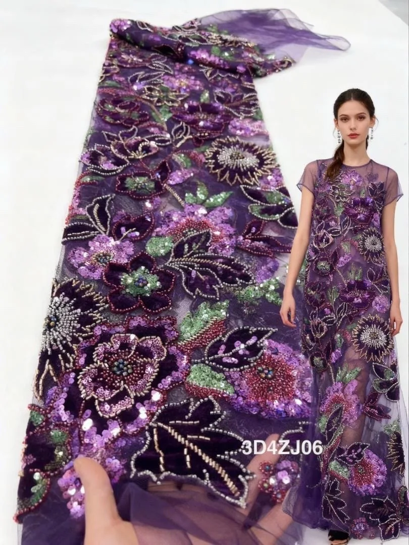 

Новый дизайн, высокое качество, 2025 г., африканский нигерийский тюль, кружевная ткань, расшитая бисером, вечернее платье с блестками, бархатное французское платье для шитья