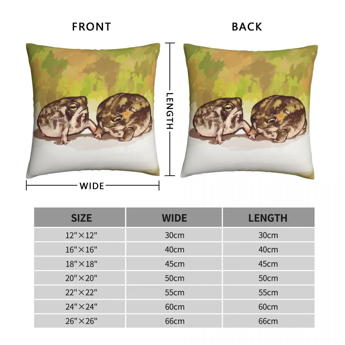 Desert Rain Frogs Square Pillowcase Polyester Linen Velvet Pattern Zip Decor Throw Pillow Case Sofa Seater Cushion Case 18