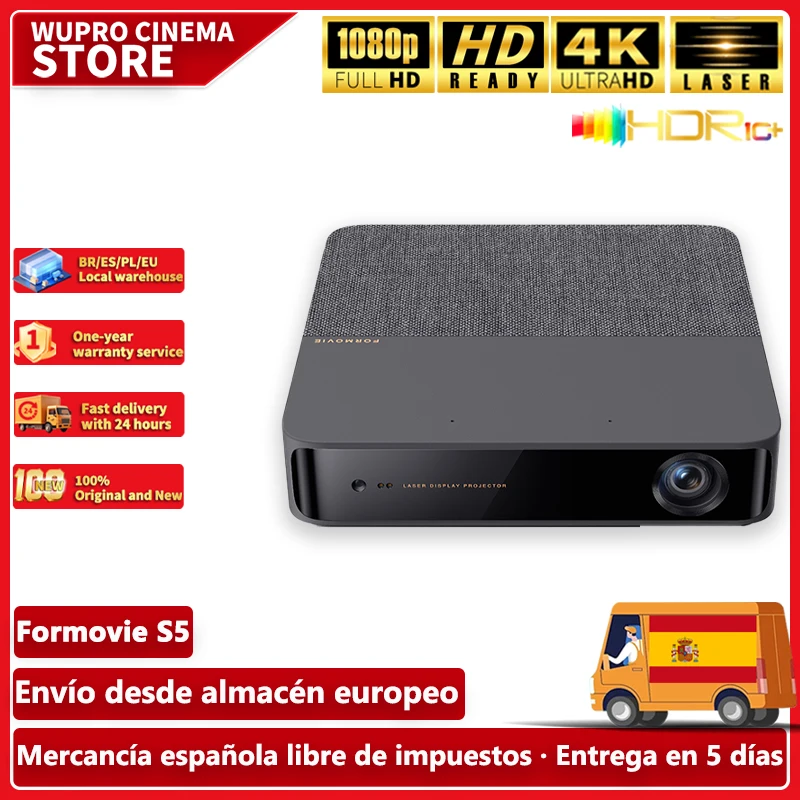 Formovie-proyector láser S5 Mini portátil para cine en casa, 1100 lúmenes ANSI, 1080P, Full HD, Smart TV, proyector para acampar al aire libre, cine