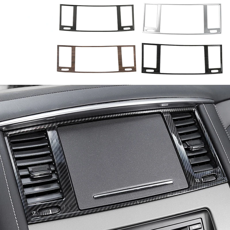 Carbon Fiber Color Dashboard Panel AC Air Condition Vent Outlet Cover Trim Frame Fit For Nissan Patrol Y62 2017 2018 2019 2020