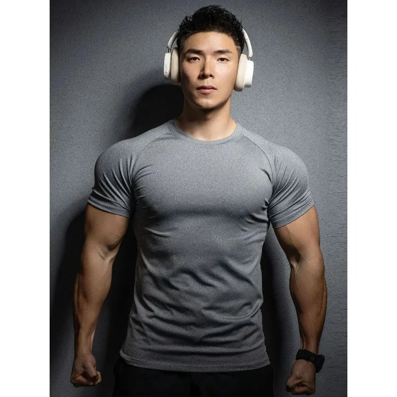 Fitness Yoga Quick Dry Clothes Men Outdoor Sports Quick Drying Sshort Sleeved T-shirt Training pro Running Stretch Tight Fitting - view 3
