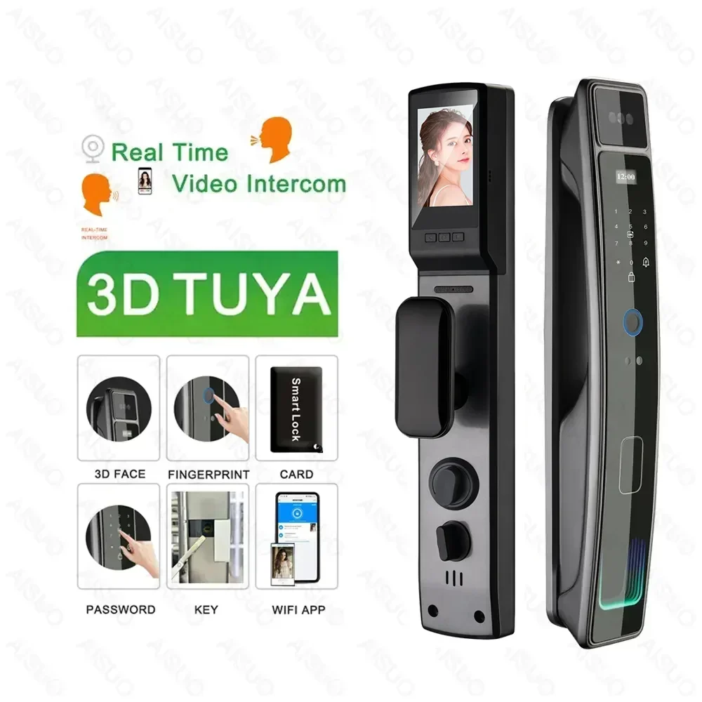 Face Recognition Smartlock Wood Zinc Deadbolt Magnetic Cerradura Inteligente Para Puerta Fingerprint Digital Door Smart Lock