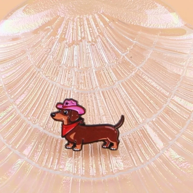 Dachshund Enamel Pin Lapel Pin Cute Dog Brooches For Women Clothing Decoration Metal Pins Backpack Hat Badge Accessories
