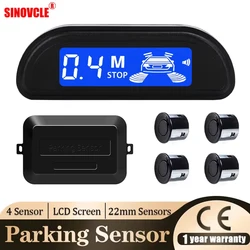 SINOVCLE Car Parking Sensor Kit With Auto Parktronic Reverse LED Monitor 22mm 4 Sensors Radar Detector System Backlight Display