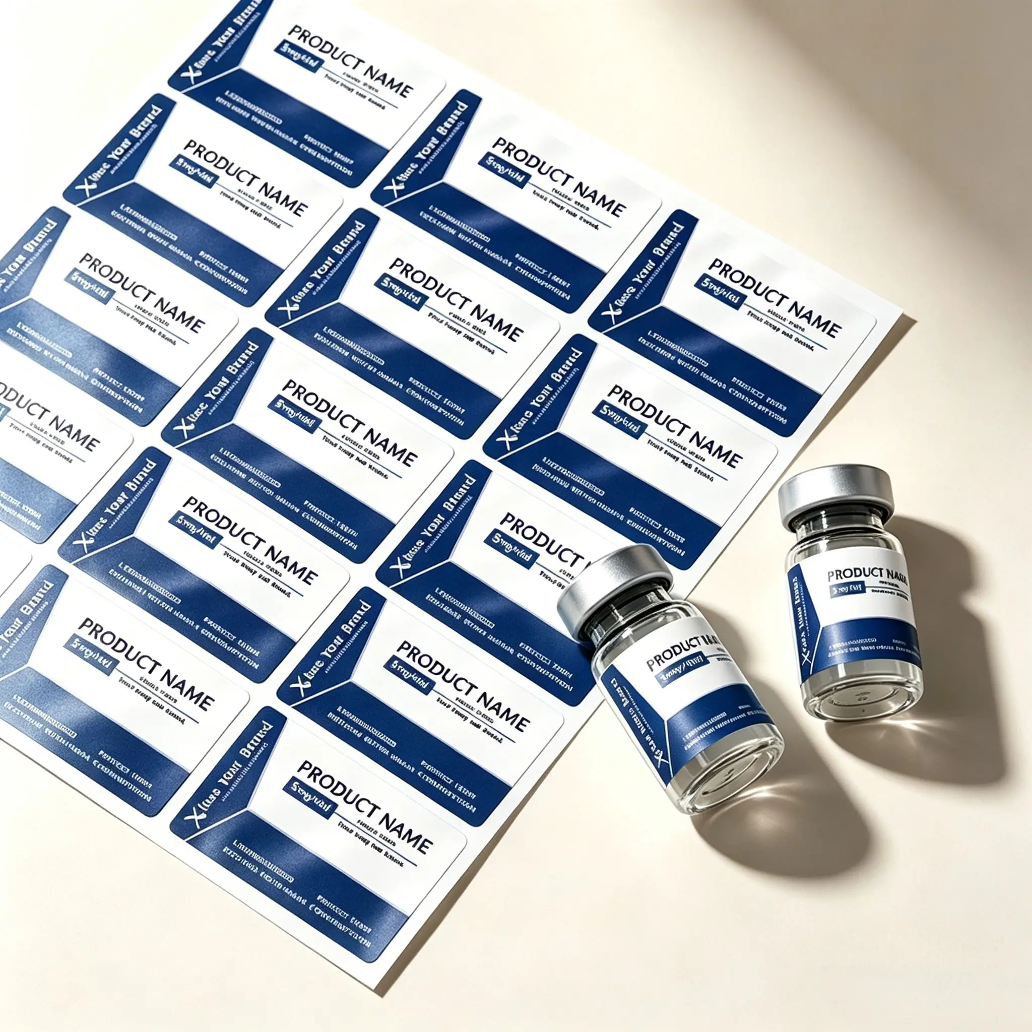 Beauty Bottle Custom Printing Stickers & Tags,Suitable for 3ml 10ml Glass Vials and Plastic Tray Packaging