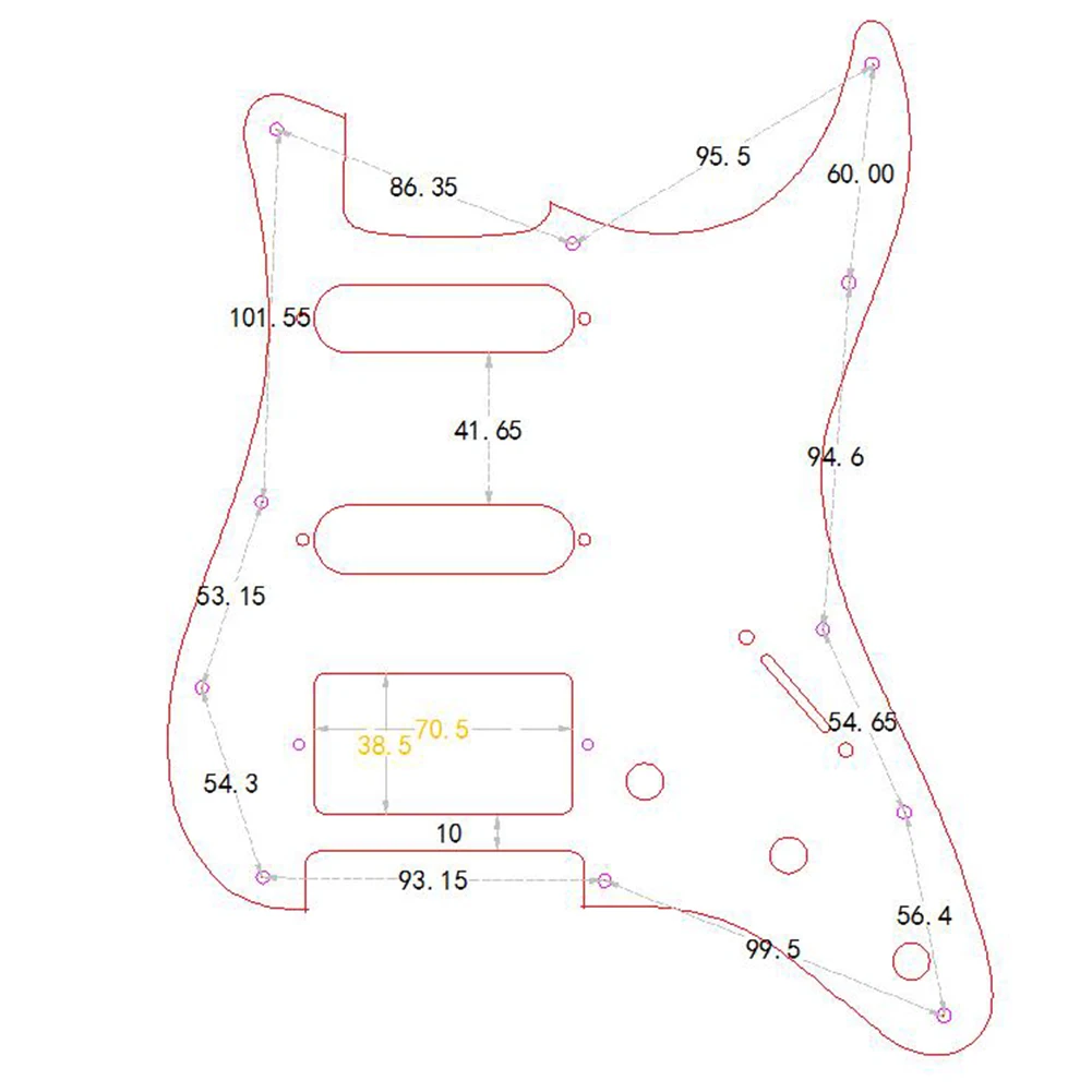 Protector de guitarra eléctrico de PVC, protector de guitarra con un Humbucker, resistente a altas temperaturas para Fender Stratocaster
