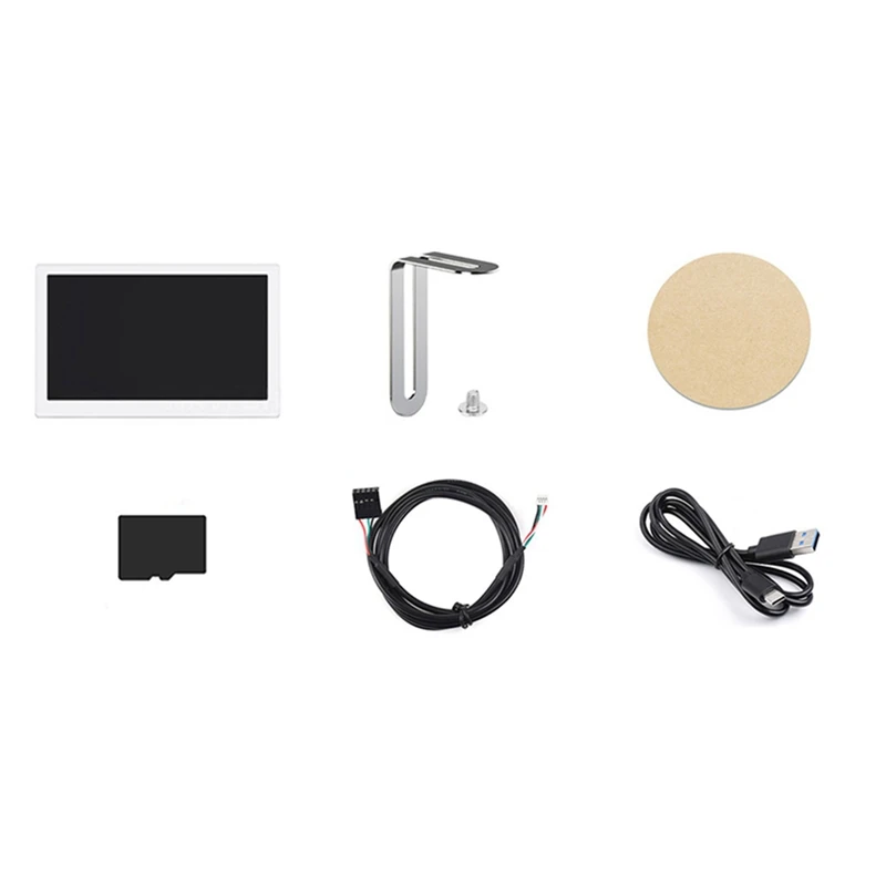 7 Inch IPS Display USB Chassis Secondary Screen RGB Atmosphere Screen 800X480 With Sound Pickup Function Silver Durable