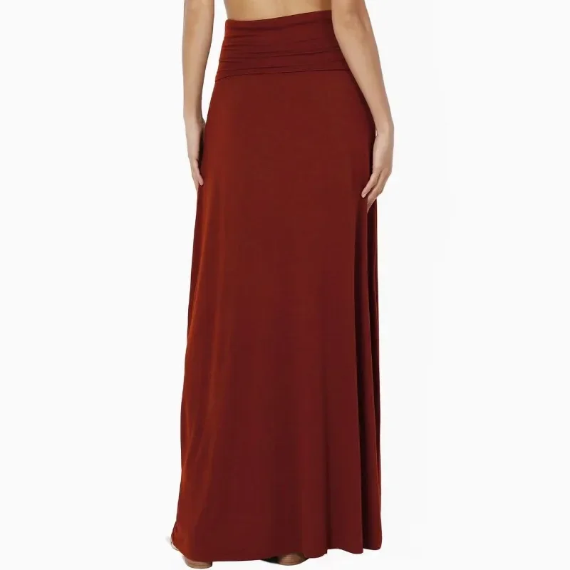 Fashion Solid Wrap Hip Long Skirts For Women Autumn Vintage Women's High Waist Maxi Skirts Female Casual Slim Elastic Skirts