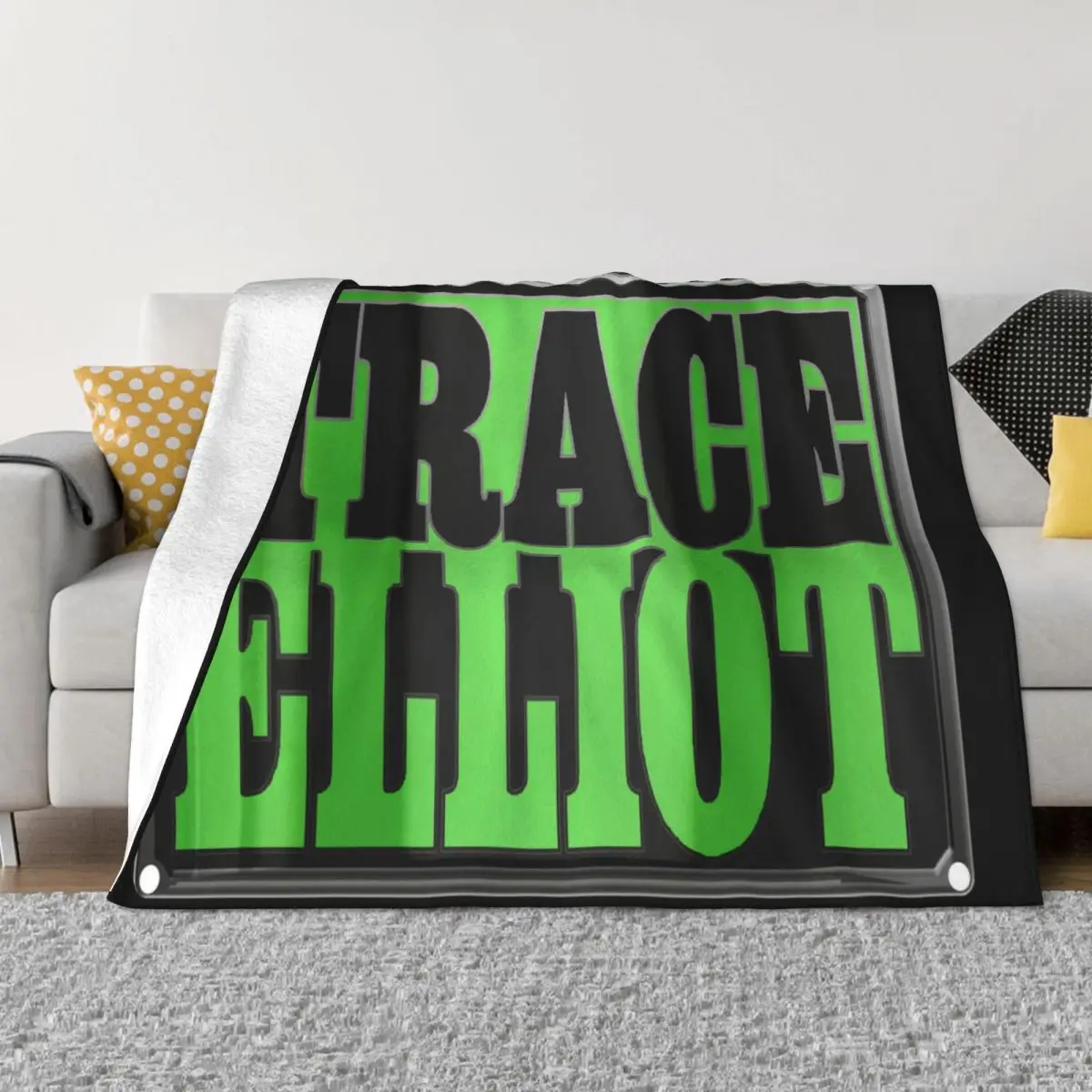 Trace Elliot Logo Black Men Rock Band Music Adults Pride Cotton Trend Cartoon Character Casual Fitness Throw Blanket