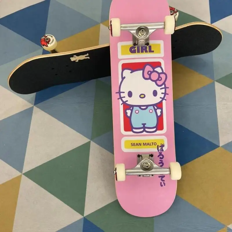 Sanrio Hello Kitty Stuff Anime Figure Kawaii Skateboard Shuangqiao Girl Getting Started Gifts for Kids Kit Hot Fashion Sports