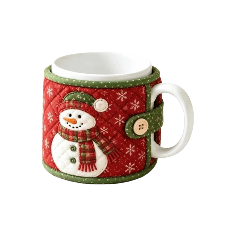 Santa Claus Christmas Tea Cup Holder Snowman Deer Christmas Ornaments Xmas Tree Bird Mug Protective Cover Christmas Gift