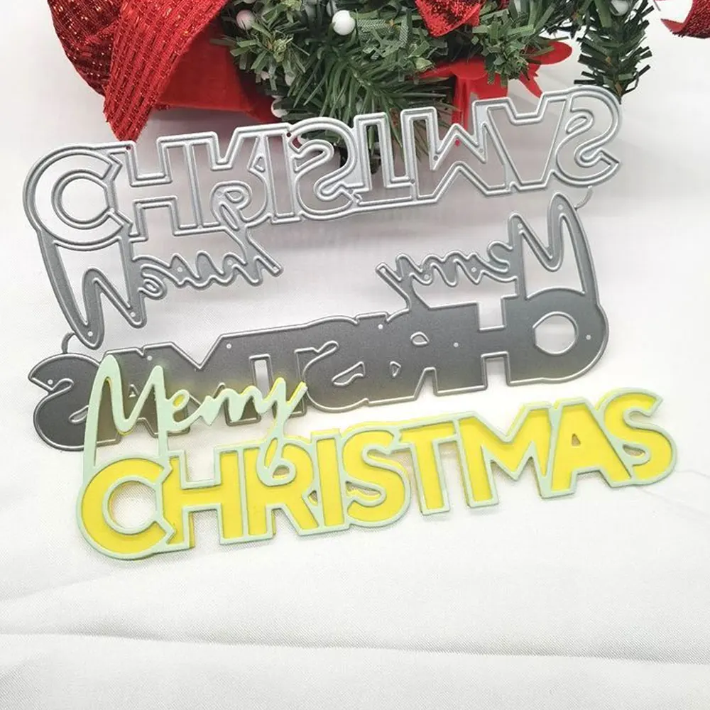 

Piggy Craft Metal Cutting Dies Cut Die Mold Merry Christmas Letters Scrapbook Paper Craft Knife Mould Blade Punch Stencils Dies