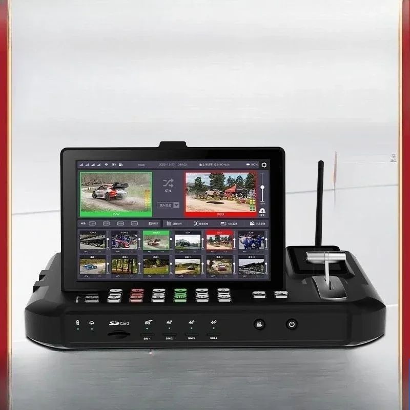 The broadcast station has 12 channels of switching and pushing live broadcast frames synchronously and real-time return