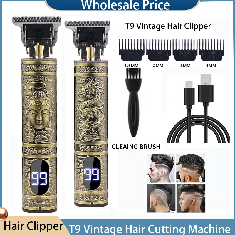 مقص الشعر المحمولة خمر آلة قطع الشعر اللاسلكي المتقلب USB شحن سريع ماكينة حلاقة كهربائية الحلاق المهنية