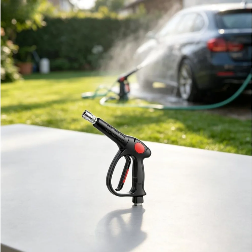 Adjustable Water Jet Quick Connect Sprayer 10 Meter Range Metal Alloy Construction Comfortable Grip Cleaning Nozzle