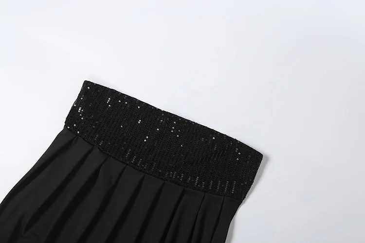Sisterlinda Schickes Sexy Kleid für Damen, trägerlos, mit Pailletten, Patchwork, Wickeloptik, rückenfrei, eng anliegend, pfirsichfarben, Hüftbetont, gerafft, elegant, figurbetont. – Detail 15