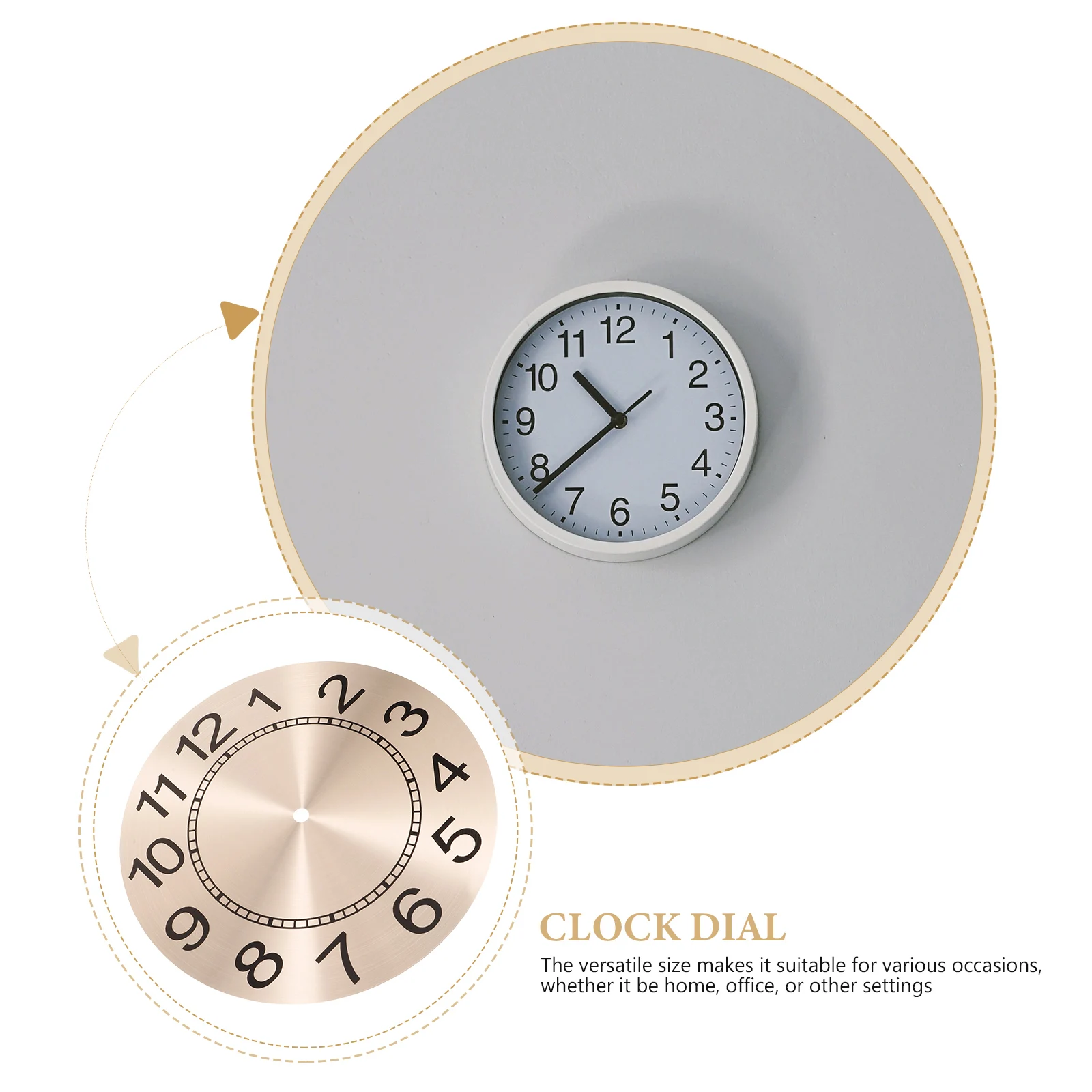 

Aluminum Dial Clock Metal Dial DIY Panel Minimalist Style for Home Office Clock Movement Replacement Kit Repair Parts