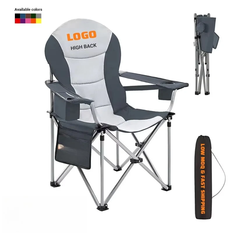 Portable Folding Outdoor Oxford Folding Camping Chairs Beach Fishing Chairs for Park Use with Cooler Bag